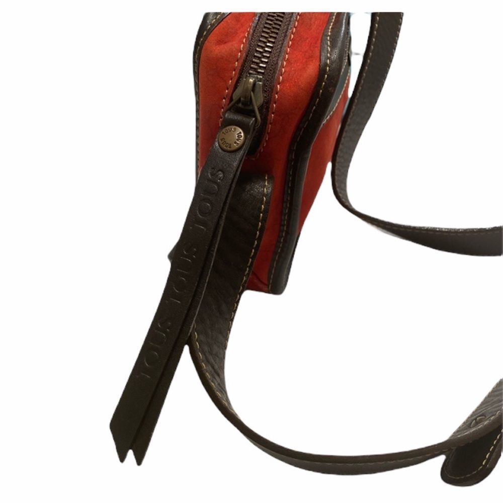 Tous Red Suede And Brown Leather Bag - Picture 4 of 15